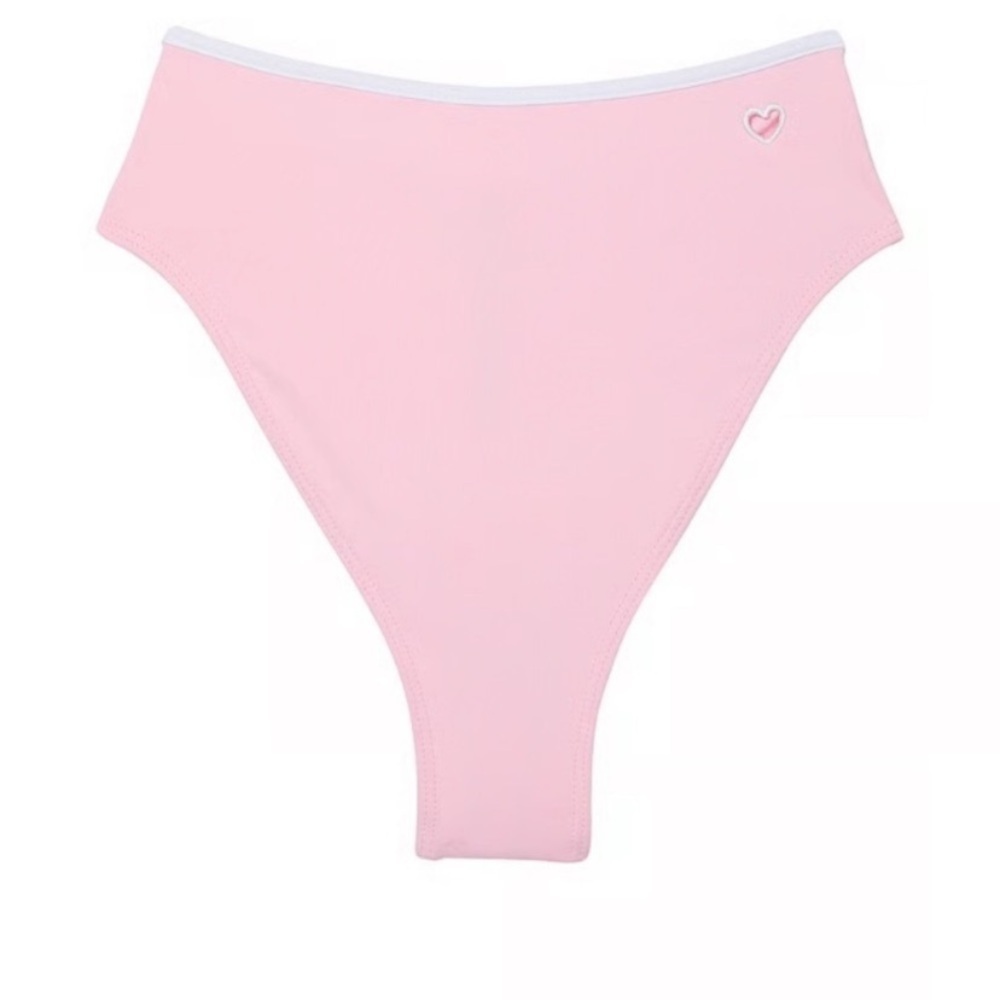 New! Frankies Bikinis Estella Bikini Bottom pink with heart cutout 1647